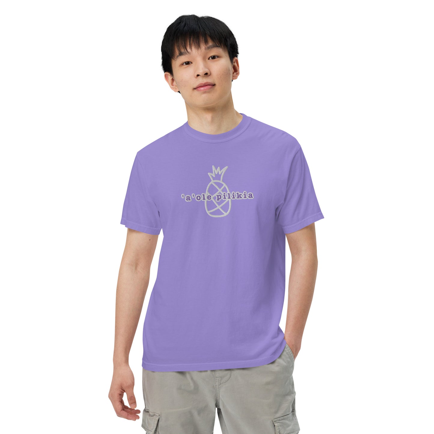 Embroidered 'A' Ole Pilikia Garment-Dyed Heavyweight T-Shirt