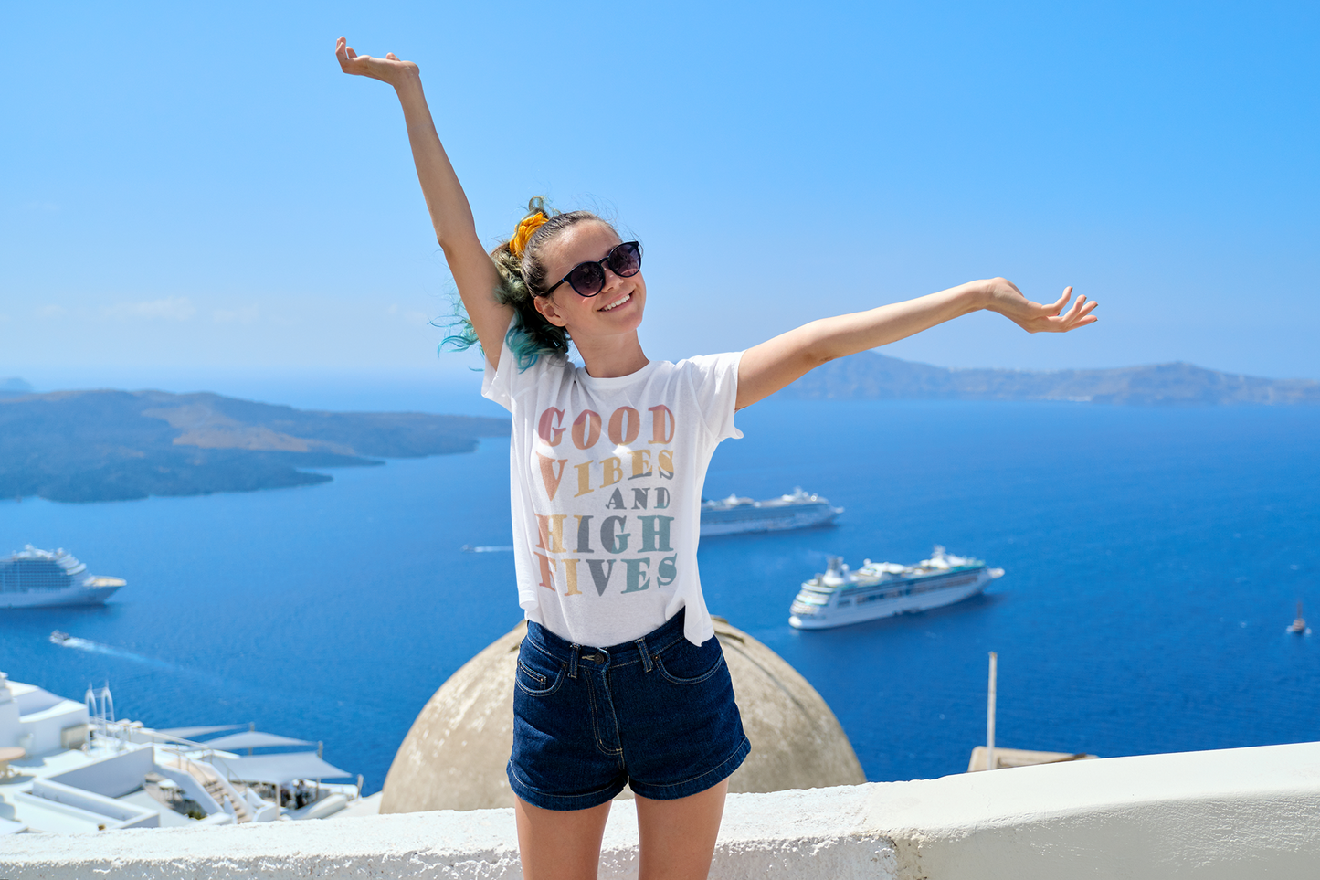Good Vibes And High Fives Unisex T-Shirt