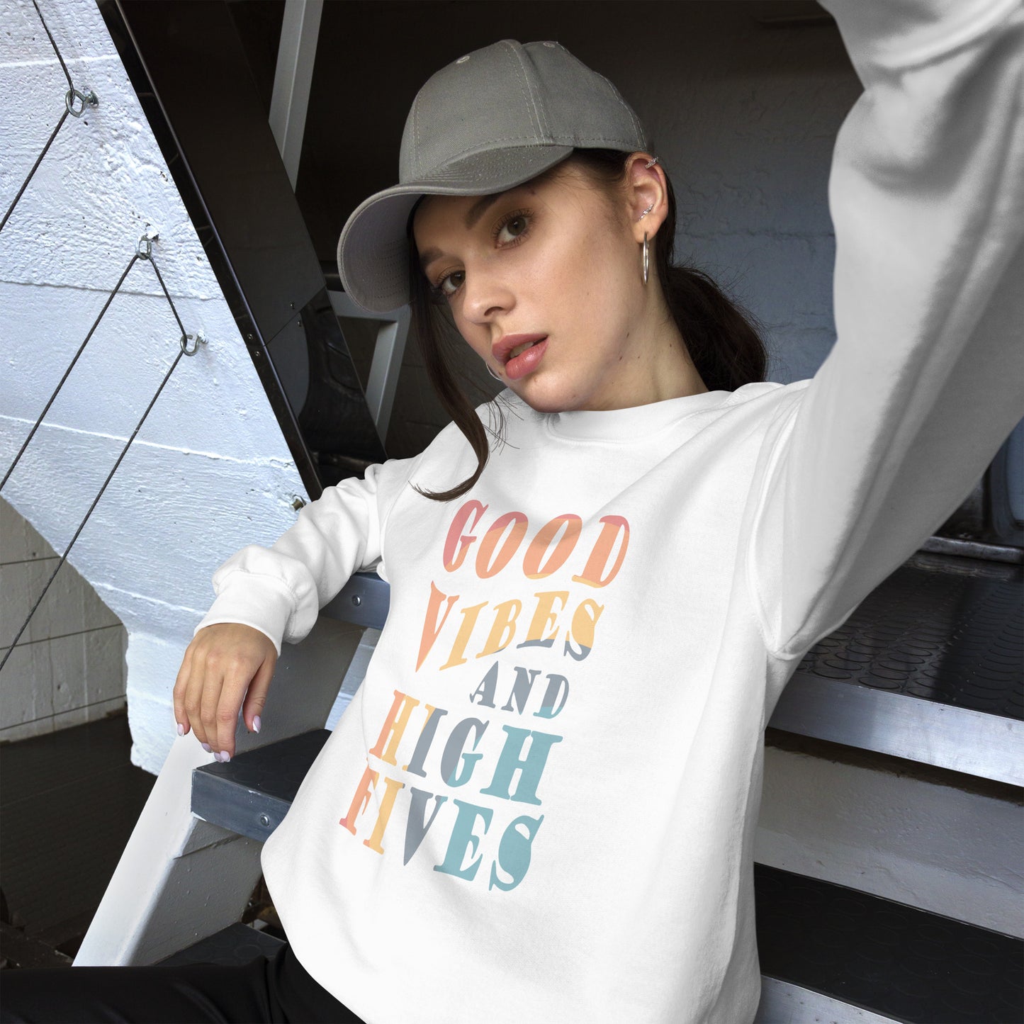Good Vibes And High Fives Unisex Sweatshirt
