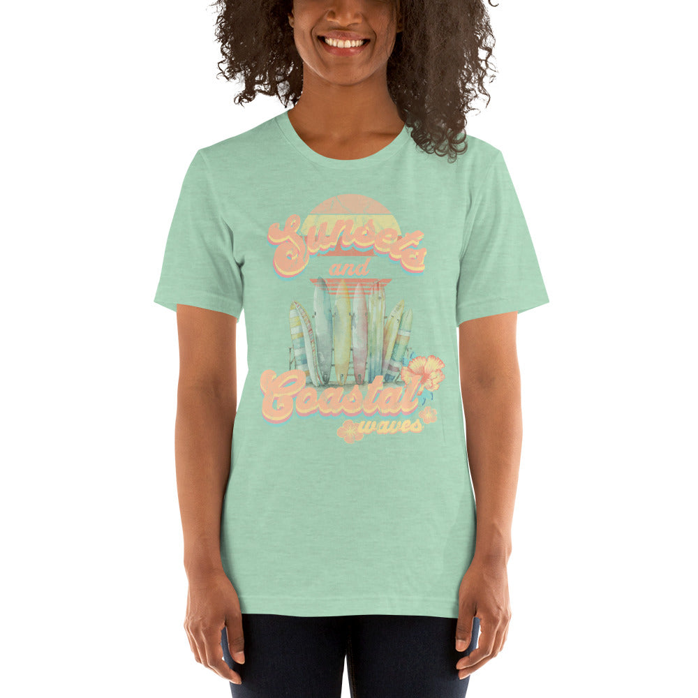 Sunsets And Coastal Waves Unisex T-Shirt