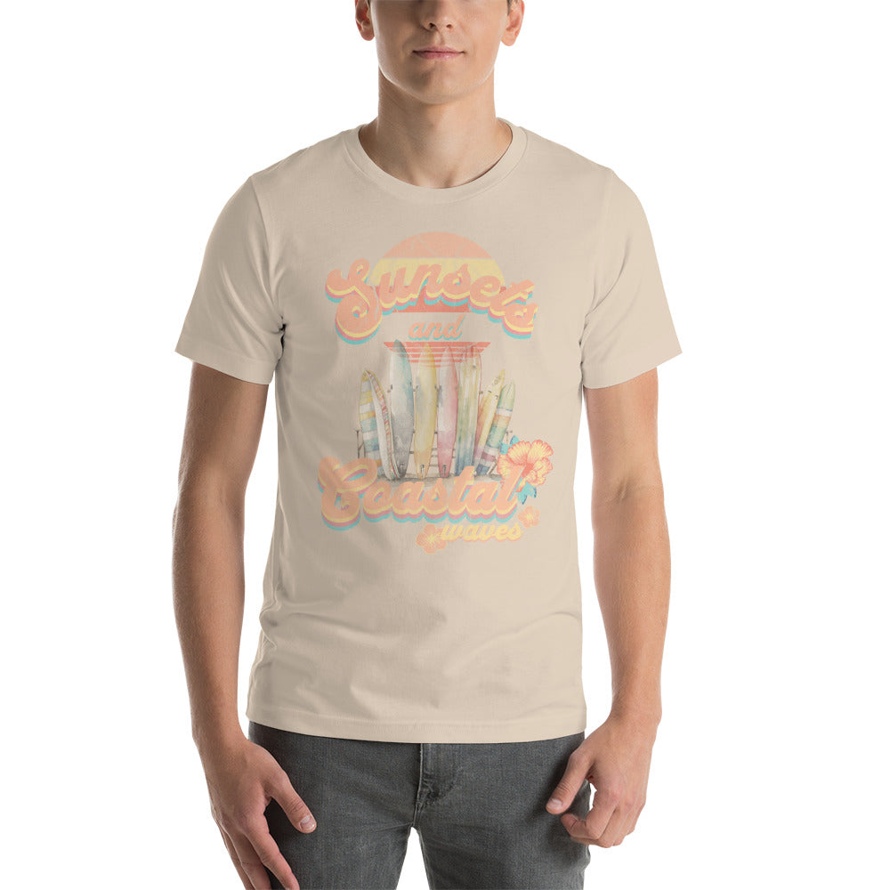 Sunsets And Coastal Waves Unisex T-Shirt