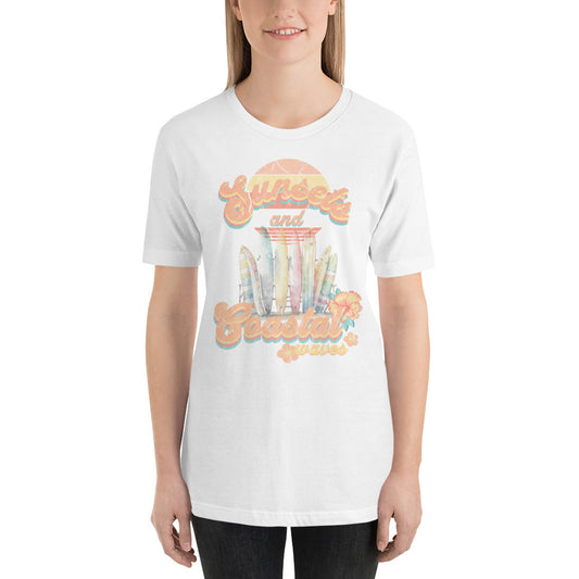 Sunsets And Coastal Waves Unisex T-Shirt