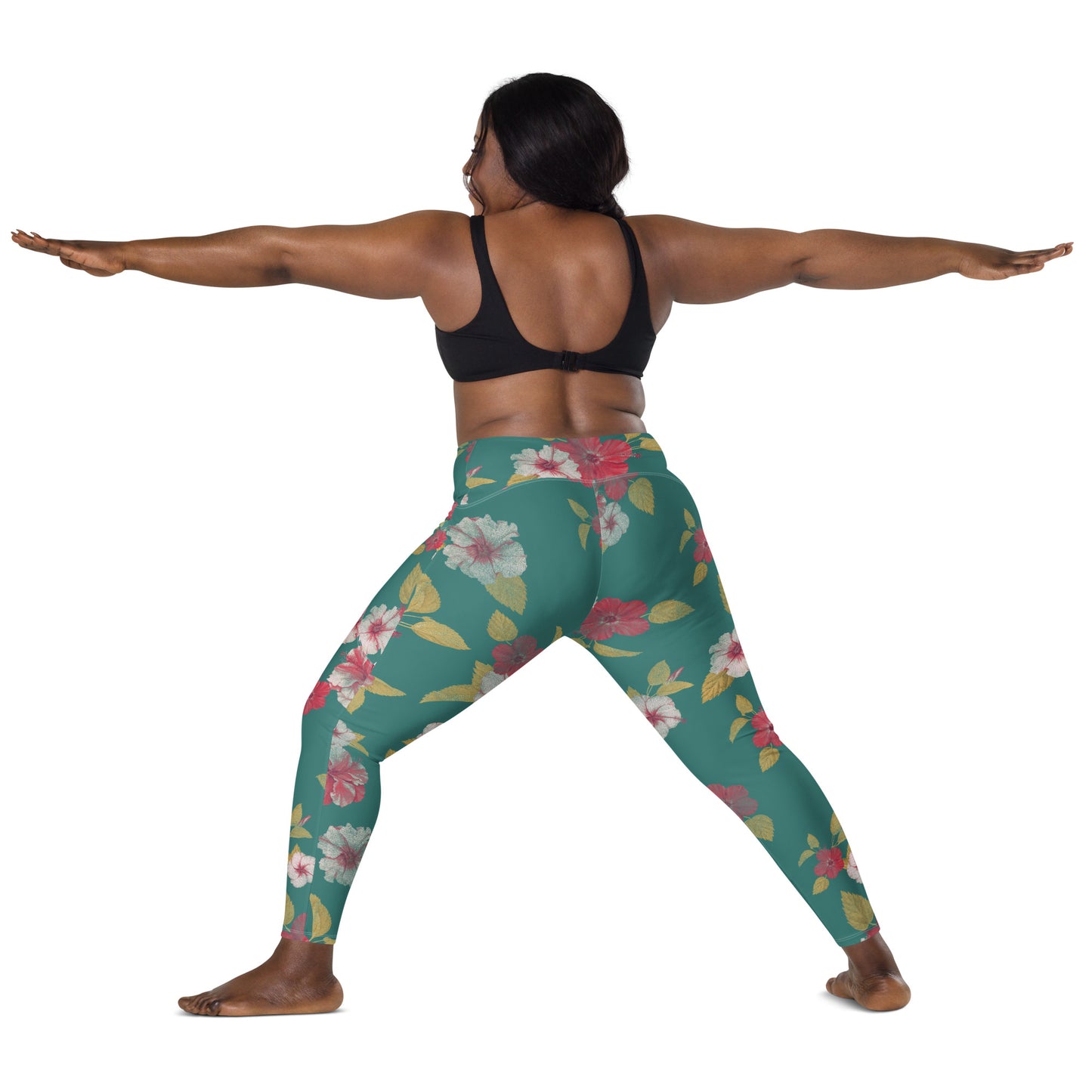 Hibiscus Crossover Leggings With Pockets
