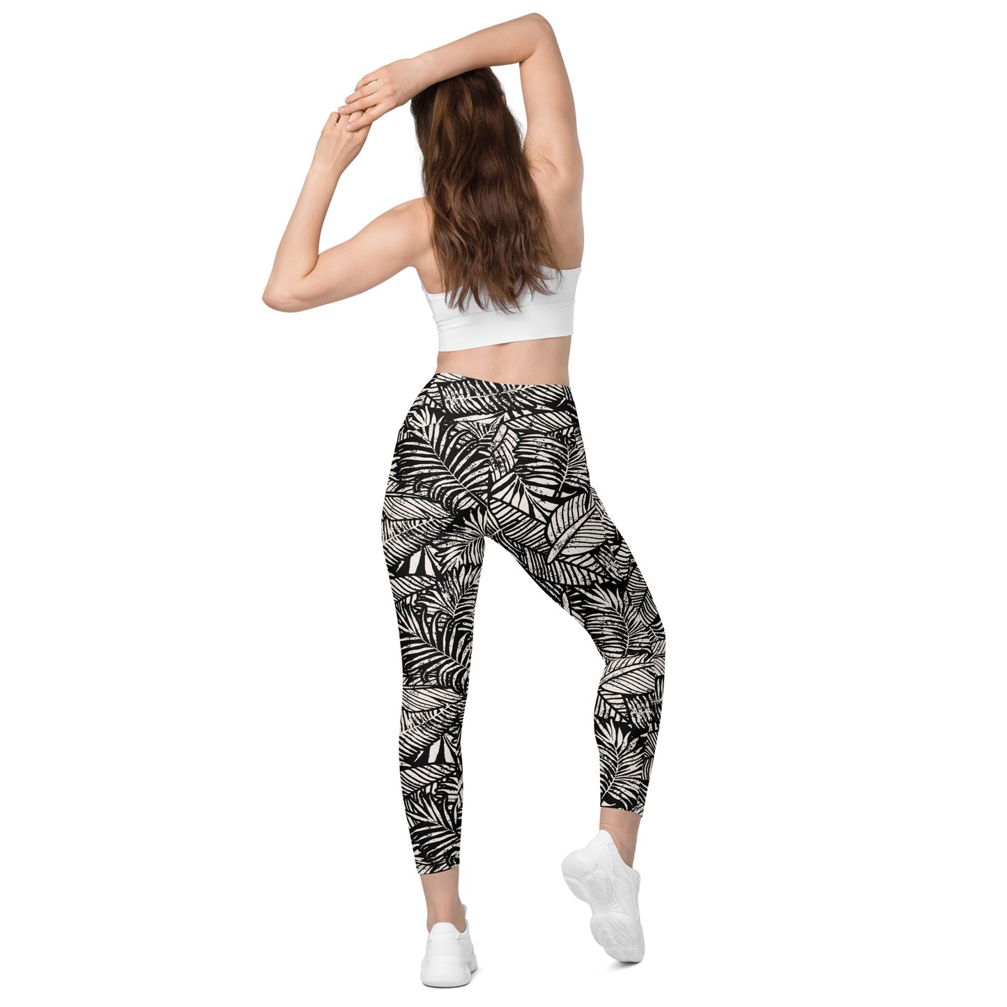 Palm Crossover Leggings With Pockets