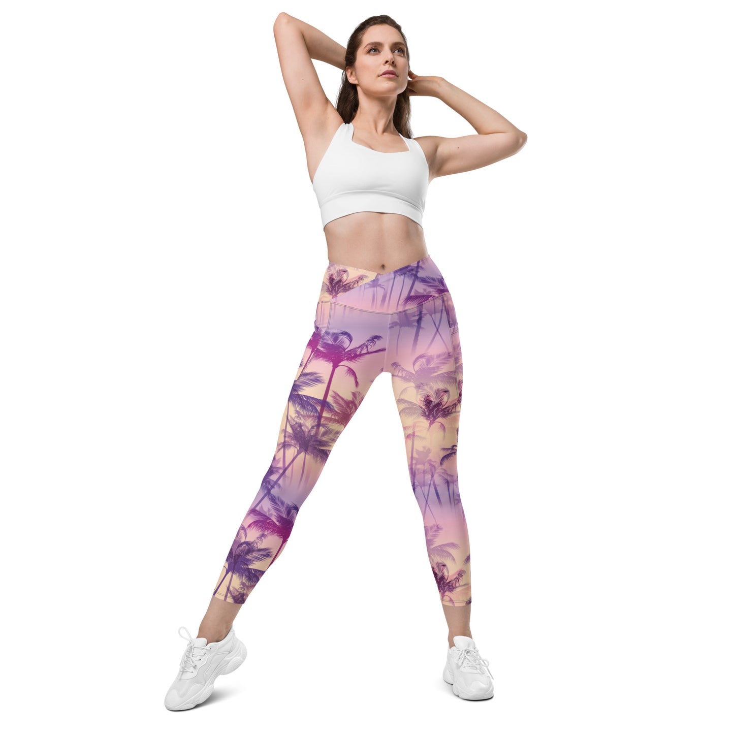 Palm Crossover Leggings With Pockets