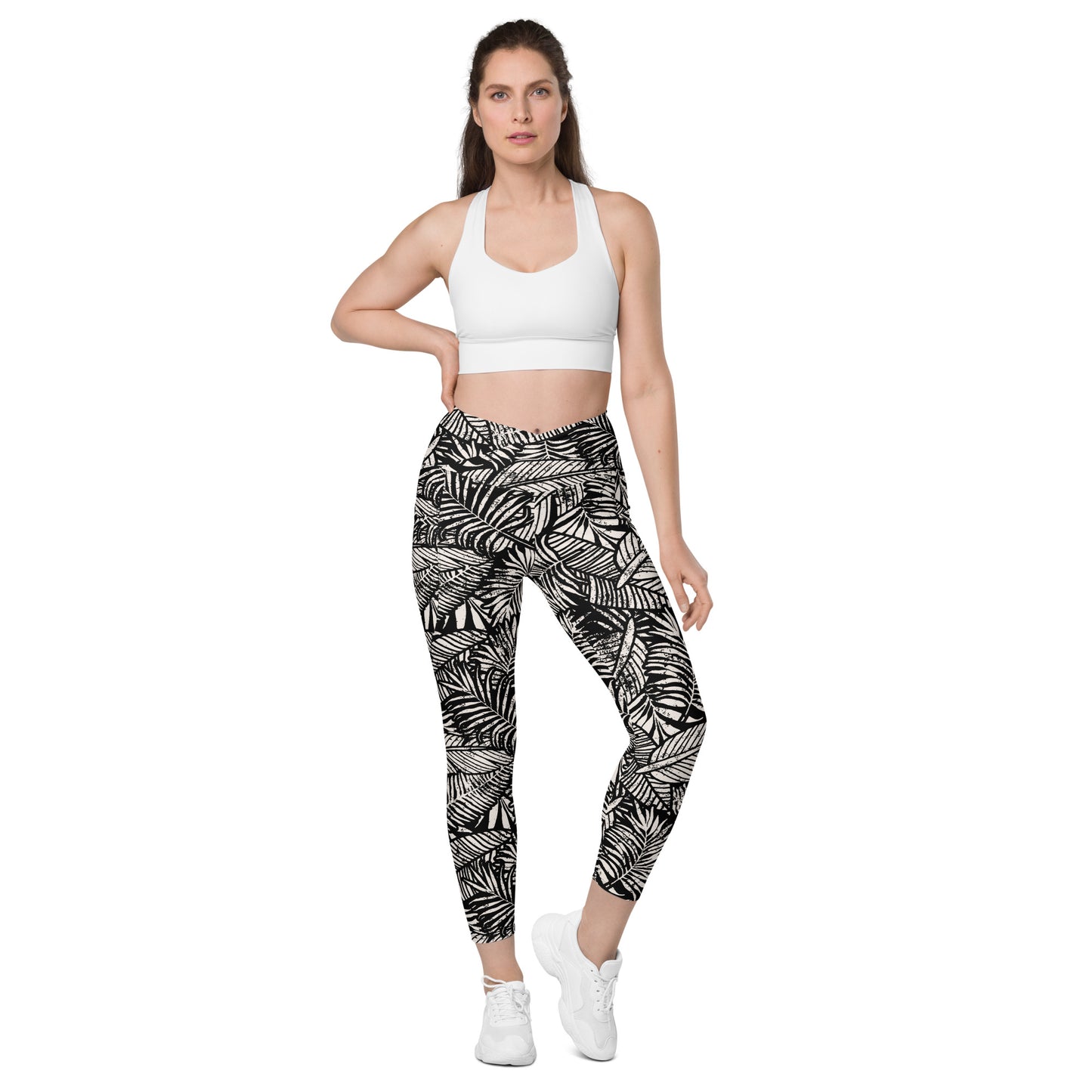 Palm Crossover Leggings With Pockets