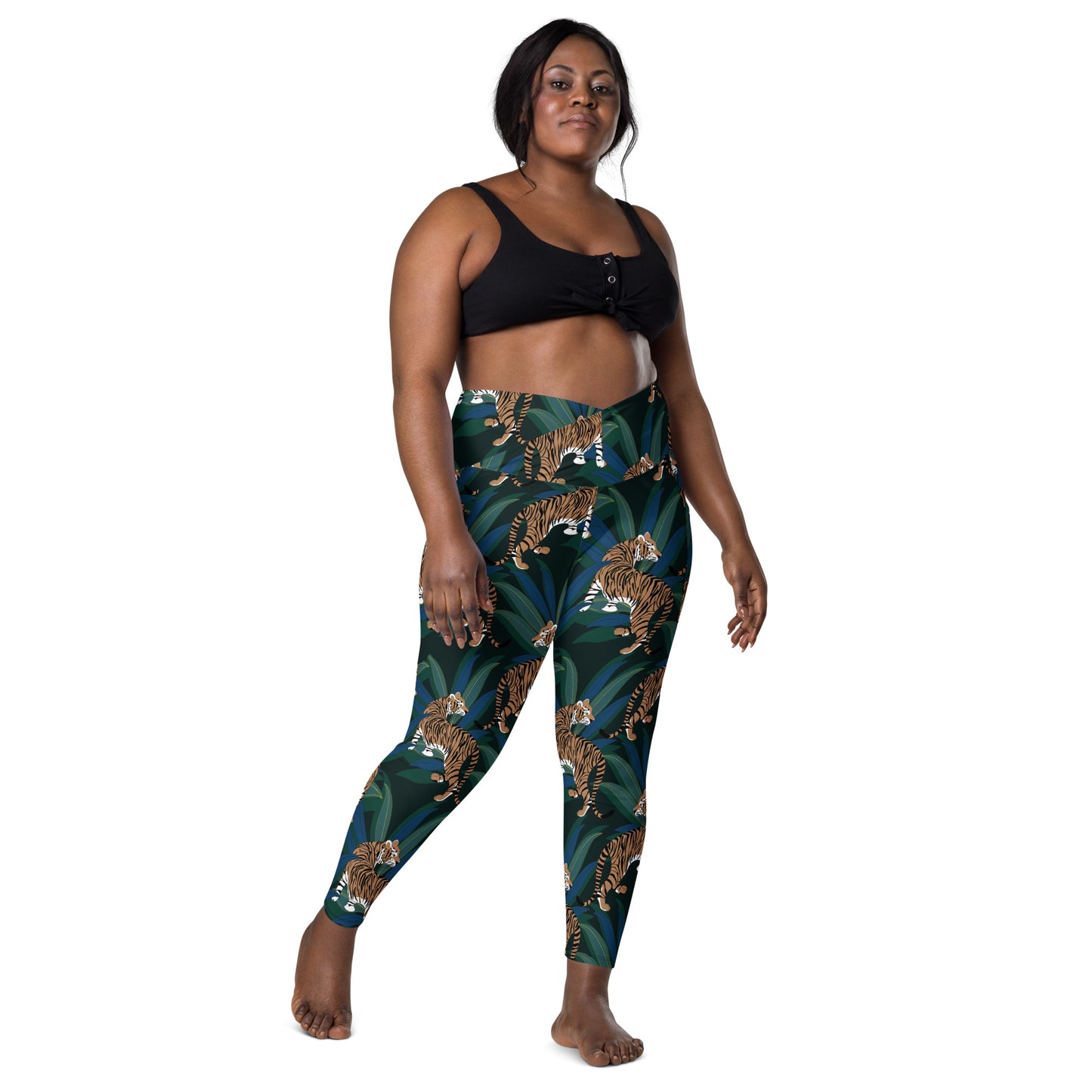 Tropic Tiger Crossover Leggings With Pockets