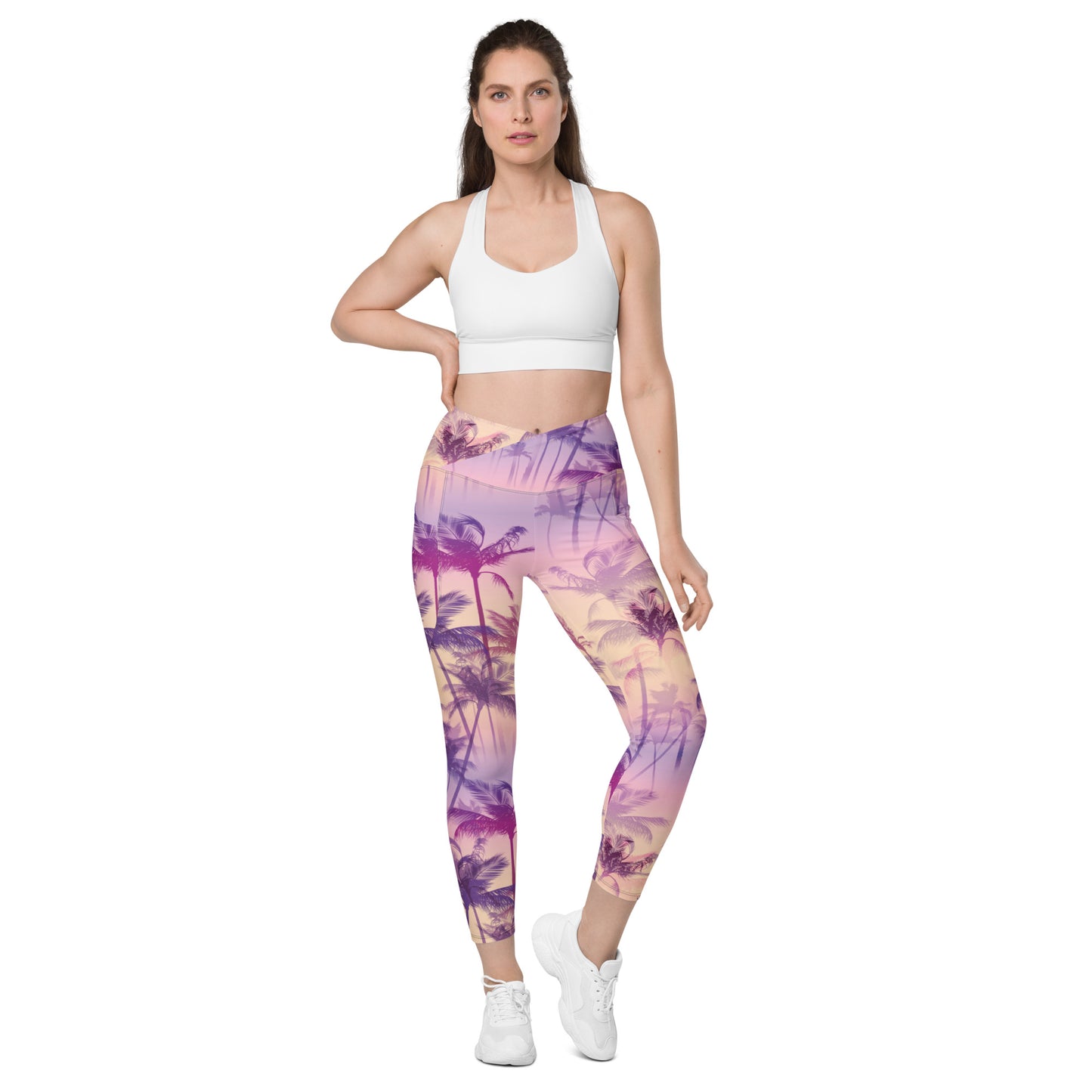 Palm Crossover Leggings With Pockets