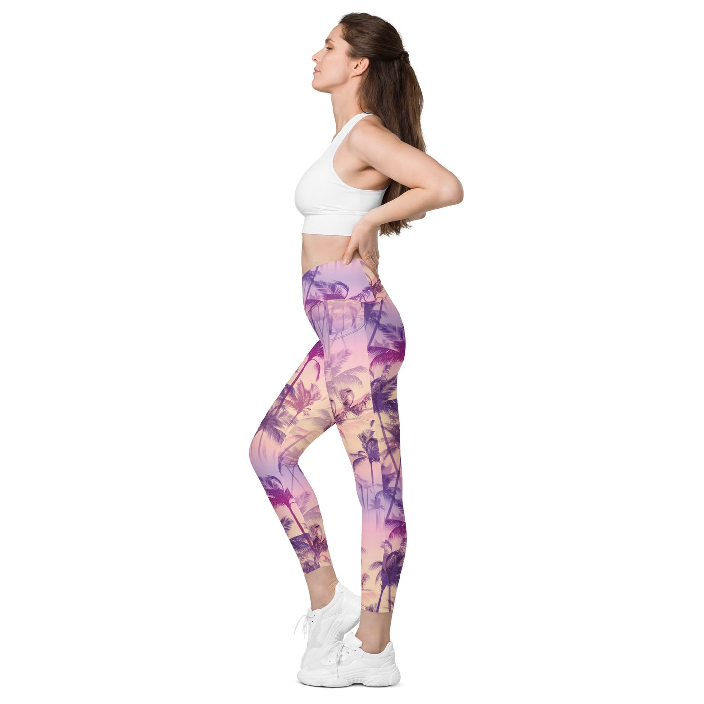 Palm Crossover Leggings With Pockets