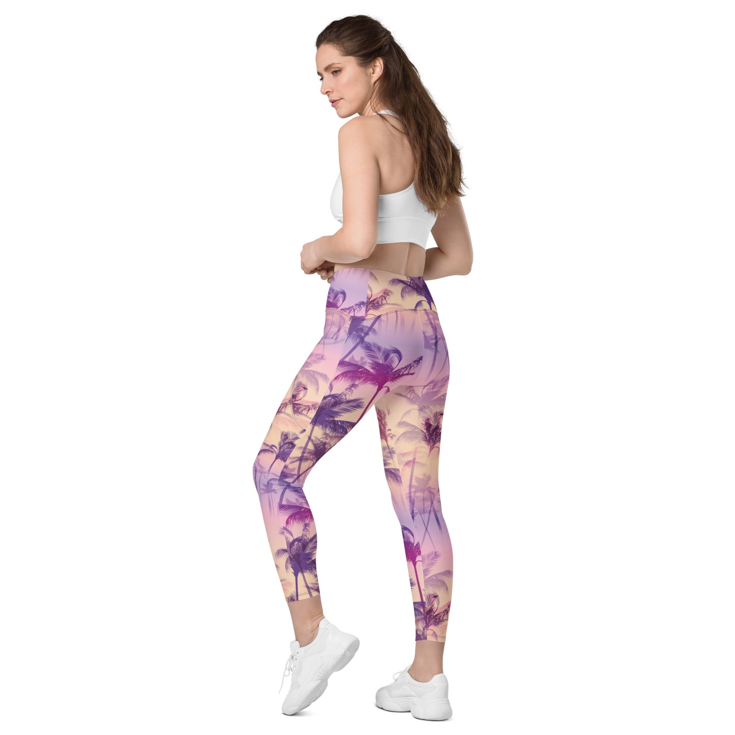Palm Crossover Leggings With Pockets