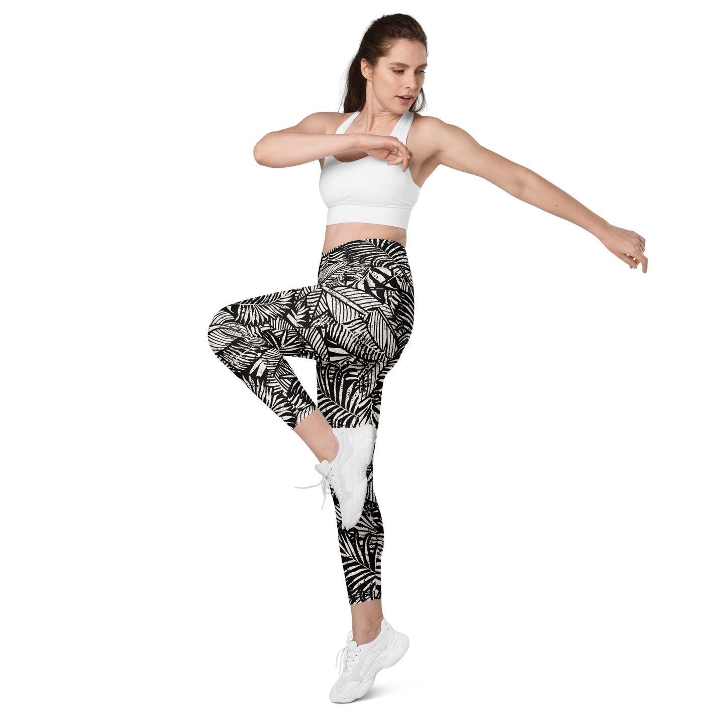 Palm Crossover Leggings With Pockets