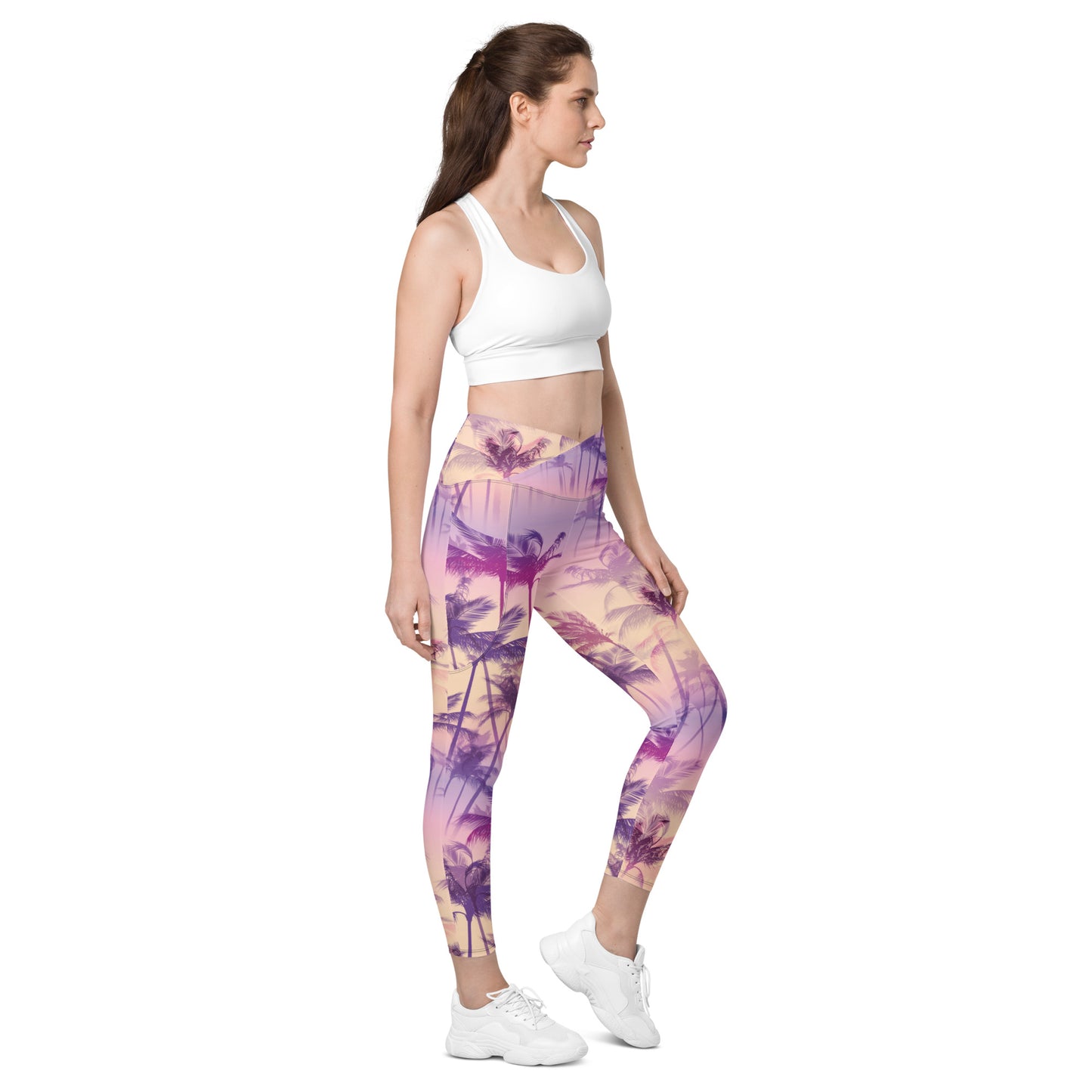 Palm Crossover Leggings With Pockets