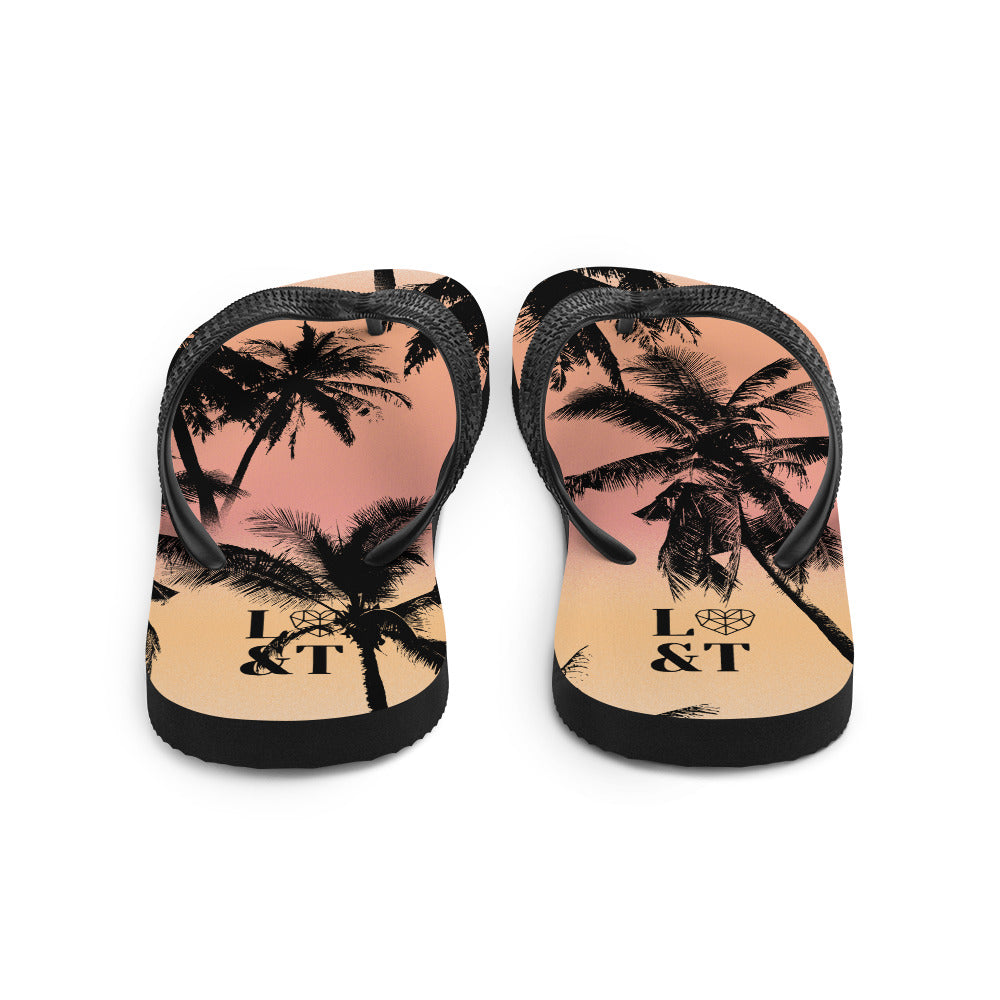 Tropical Sunset Flip-Flops