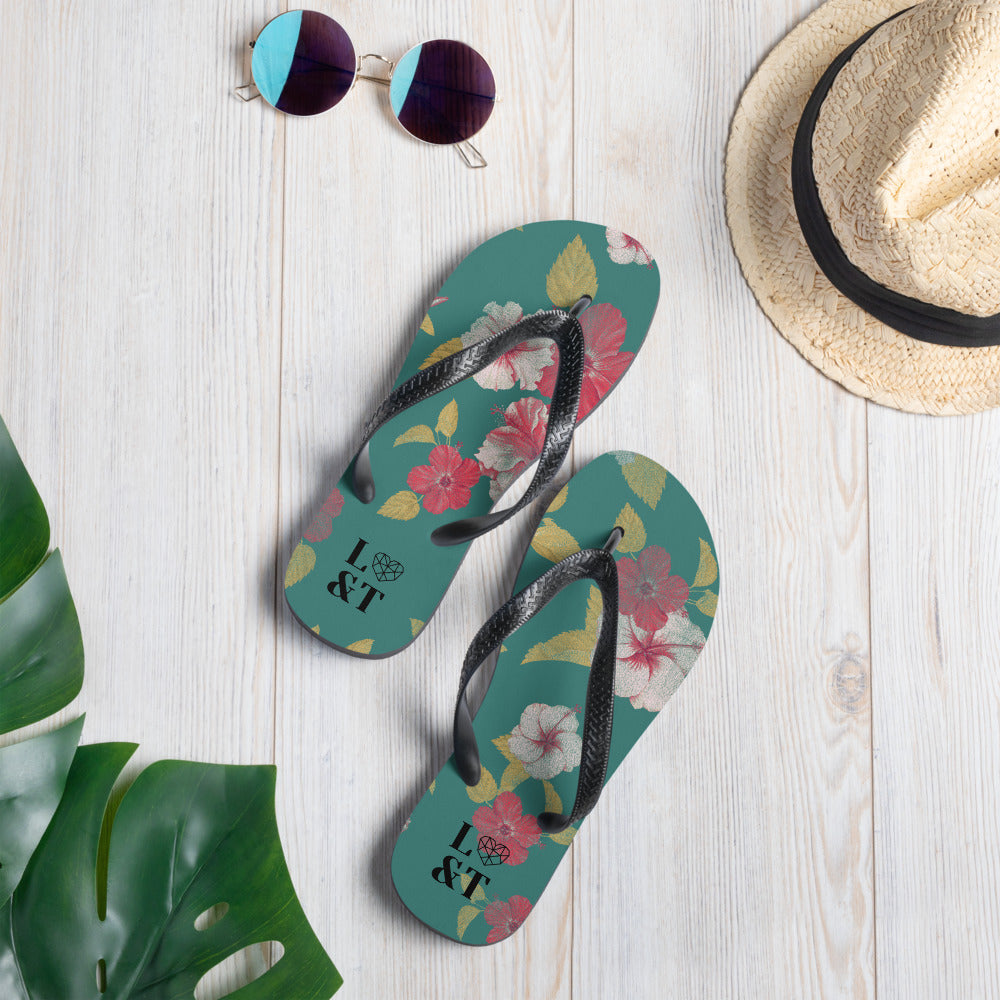 Tropical Hibiscus Flip-Flops