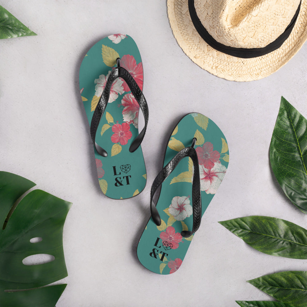 Tropical Hibiscus Flip-Flops