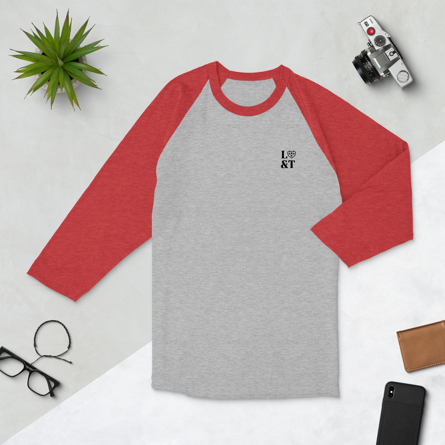 L&T Embroidered 3/4 Sleeve Raglan Shirt