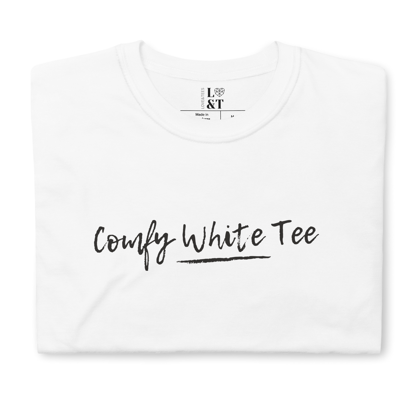 Comfy White Short-Sleeve Unisex Tee