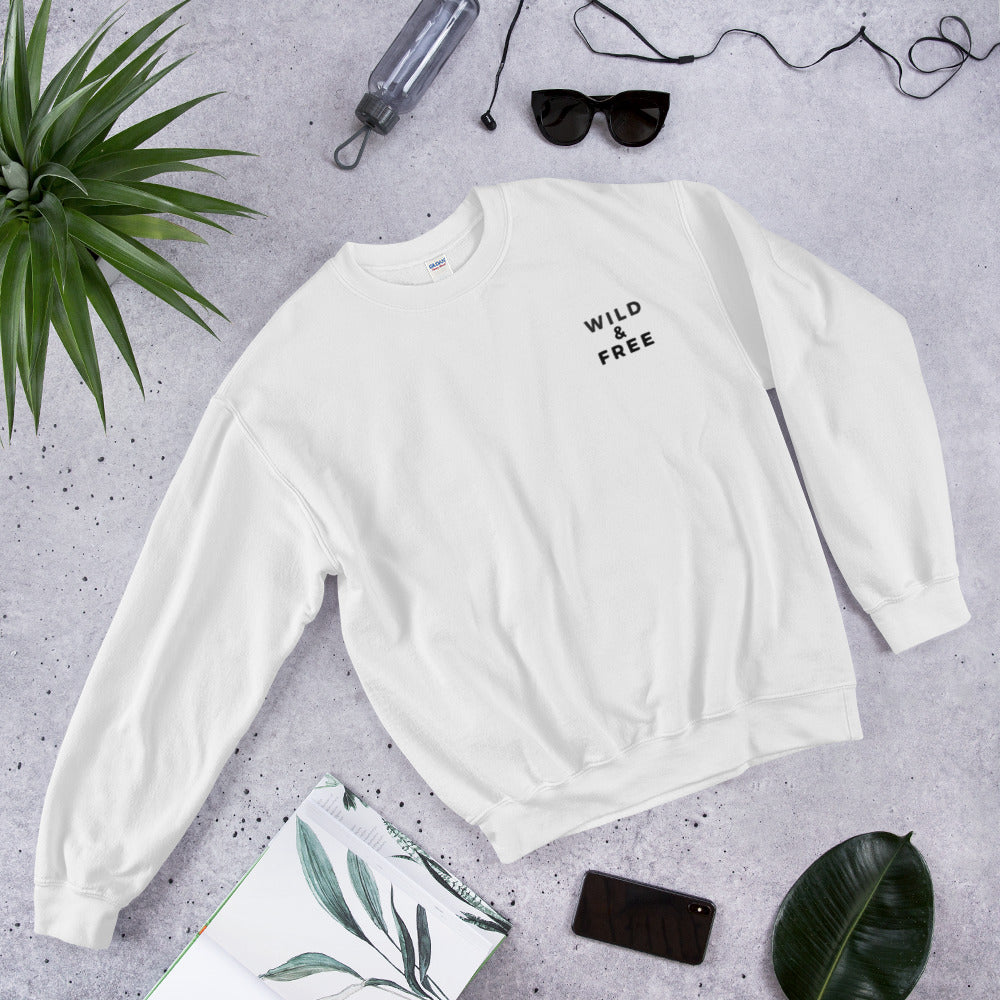 Wild & Free Embroidered Unisex Sweatshirt