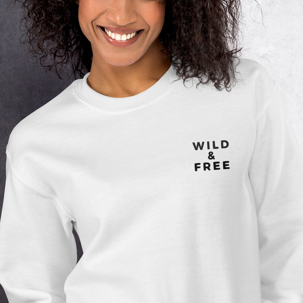 Wild & Free Embroidered Unisex Sweatshirt