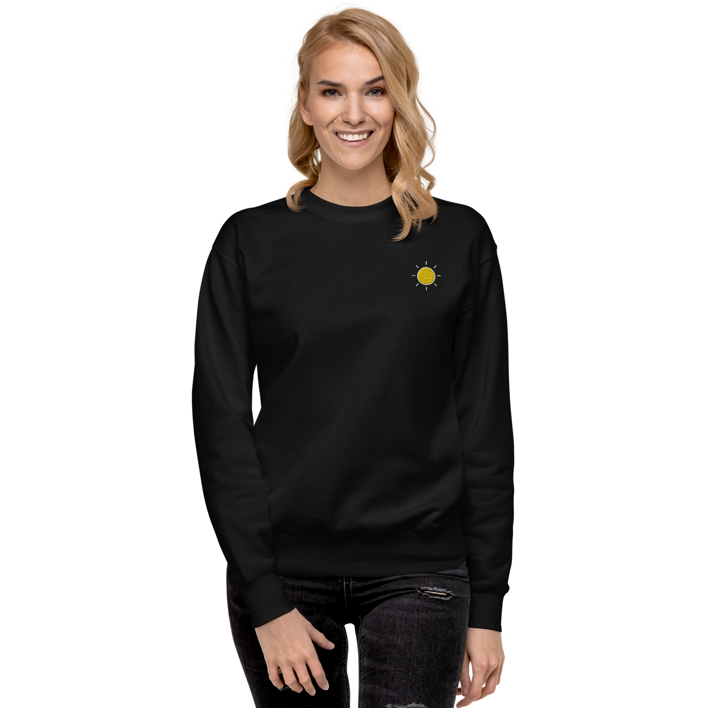 Sun Embroidered Unisex Fleece Pullover