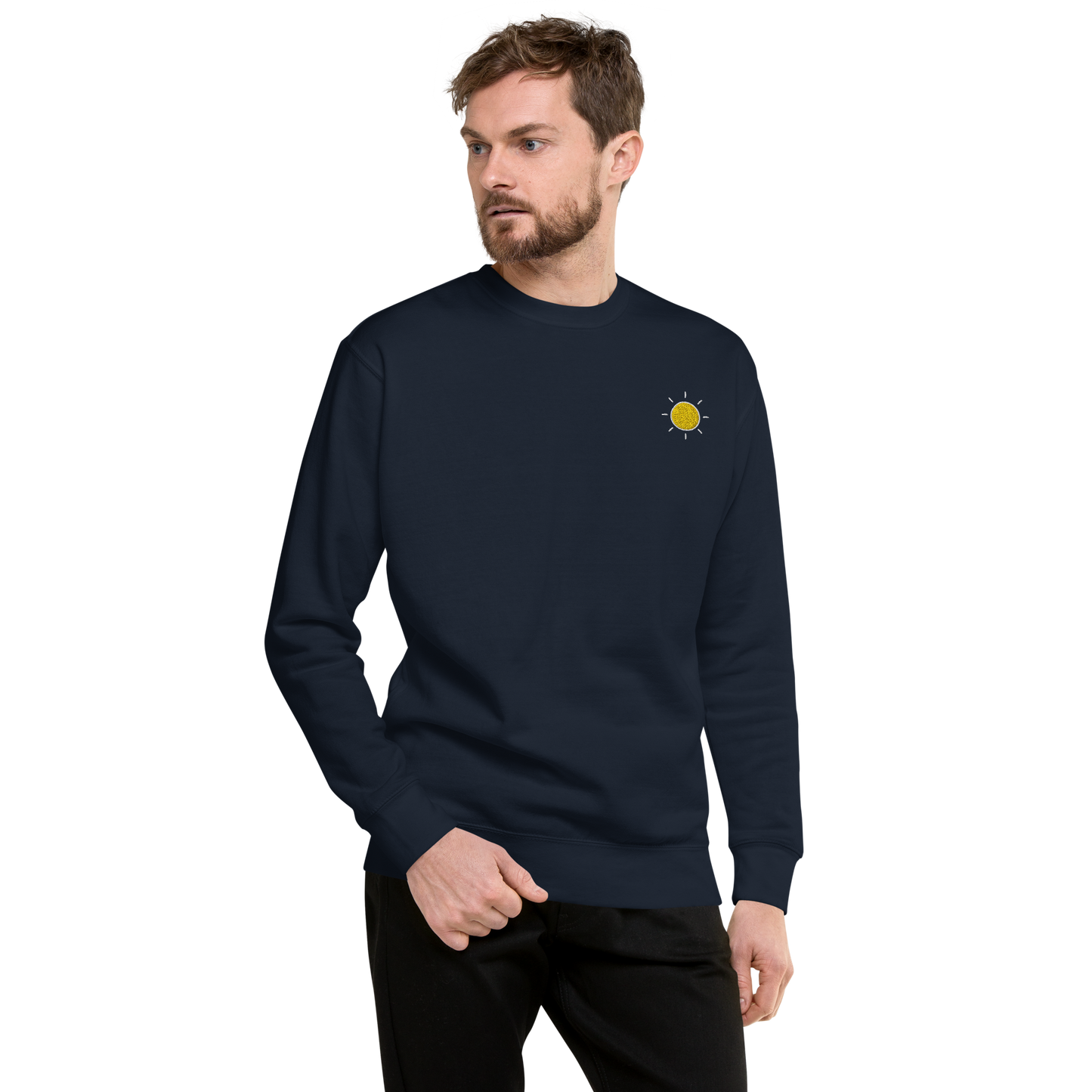 Sun Embroidered Unisex Fleece Pullover