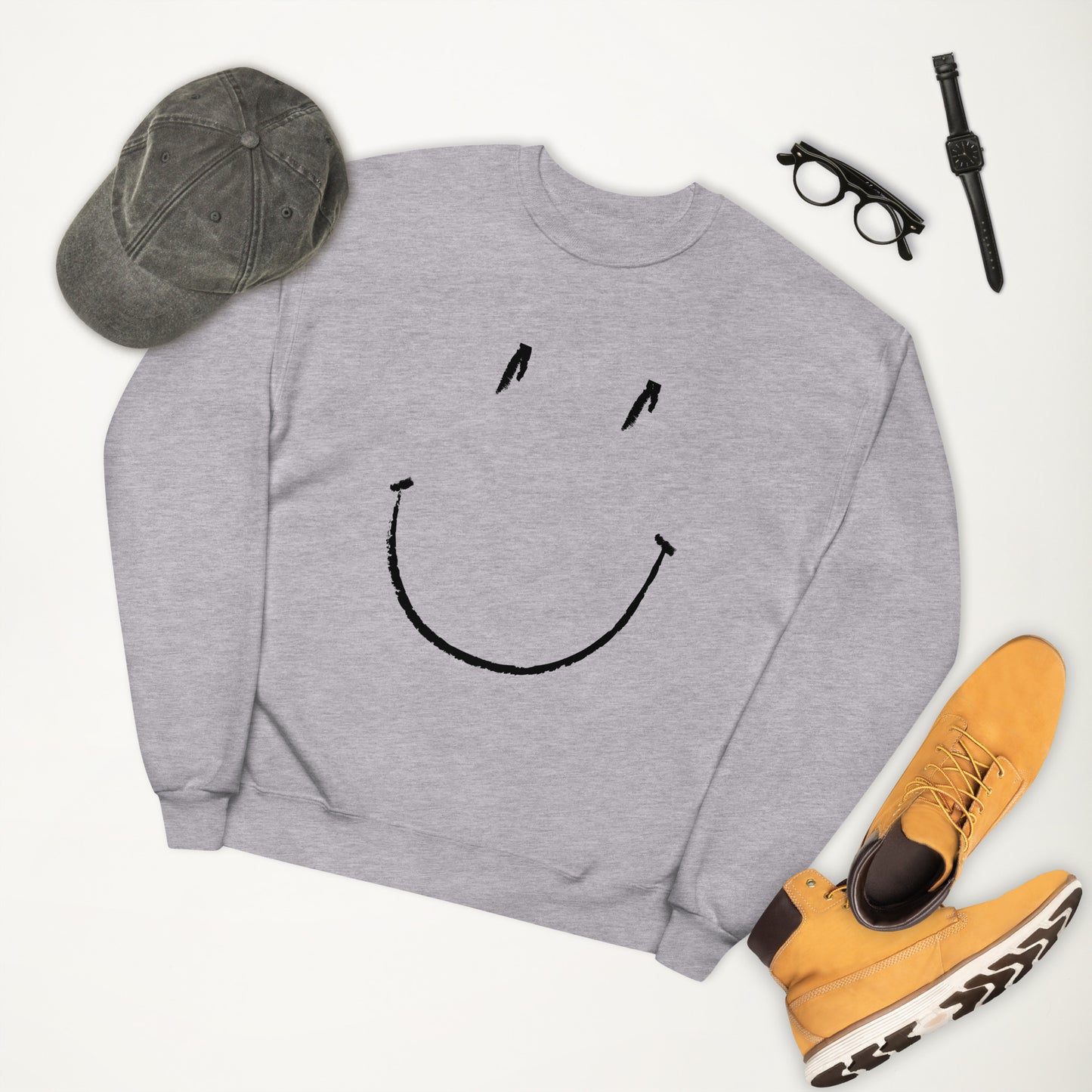 Smiley Face Unisex Fleece Sweatshirt
