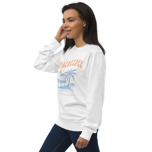 Waikiki Live Love Aloha Unisex Organic Sweatshirt