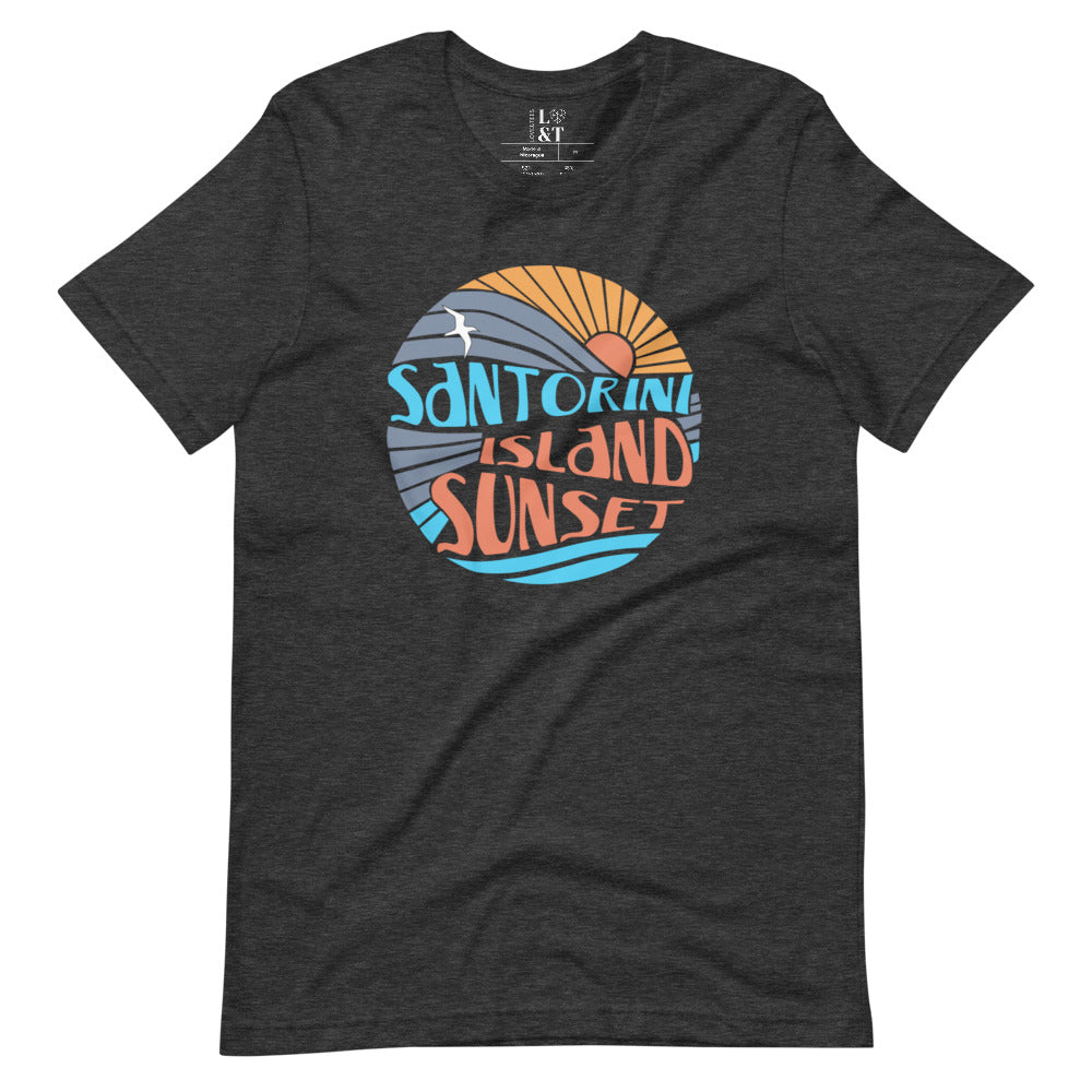 Santorini Island Sunset Short Sleeve Unisex T-Shirt
