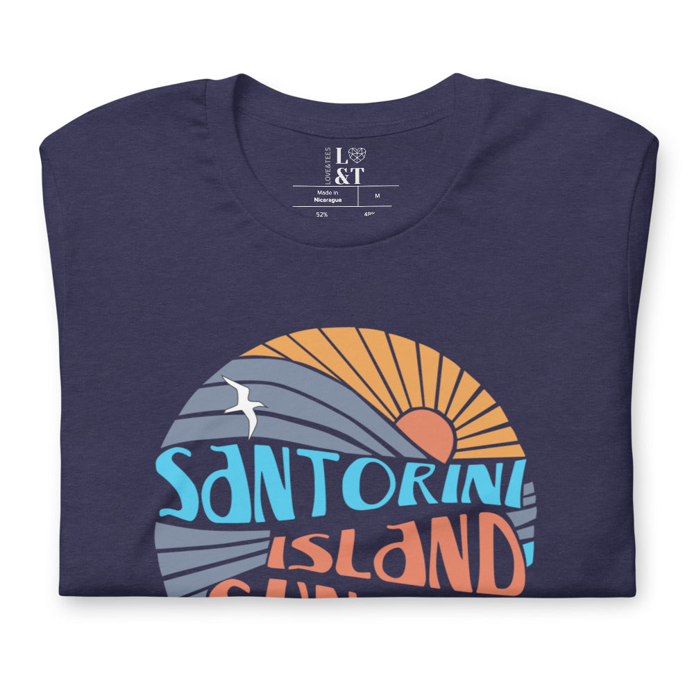 Santorini Island Sunset Short Sleeve Unisex T-Shirt