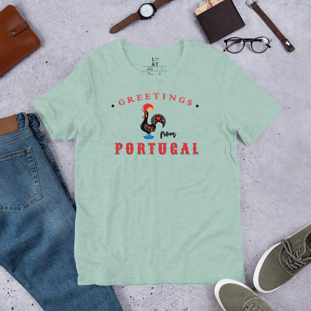 Greetings From Portugal Short Sleeve Unisex T-Shirt