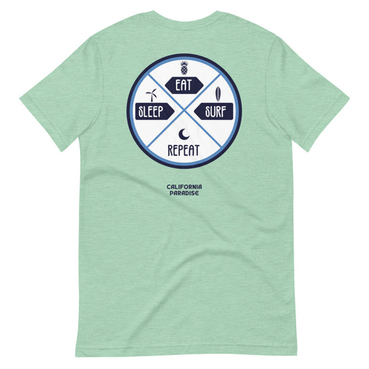 Eat Sleep Surf Repeat Short Sleeve Unisex T-Shirt