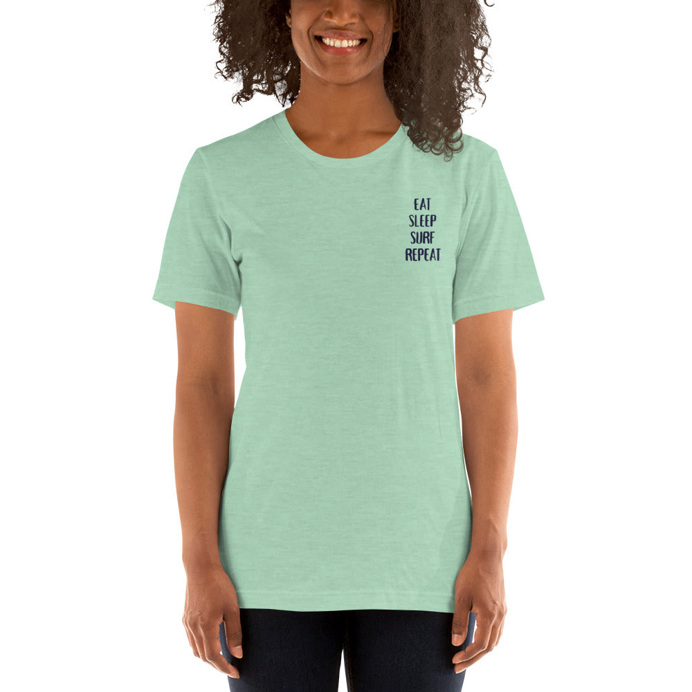 Eat Sleep Surf Repeat Short Sleeve Unisex T-Shirt