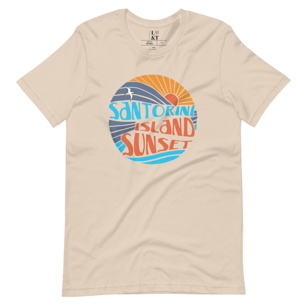 Santorini Island Sunset Short Sleeve Unisex T-Shirt