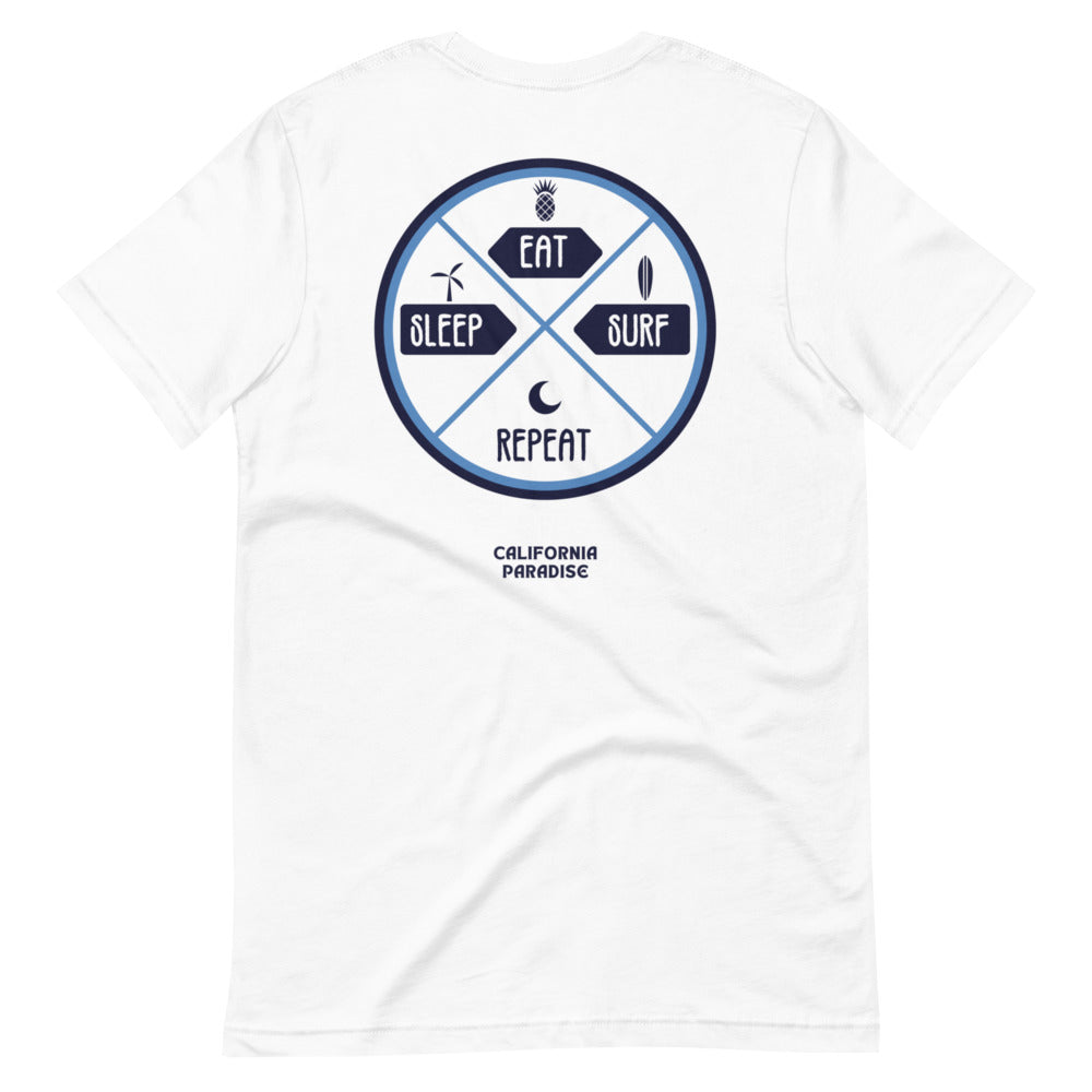 Eat Sleep Surf Repeat Short Sleeve Unisex T-Shirt