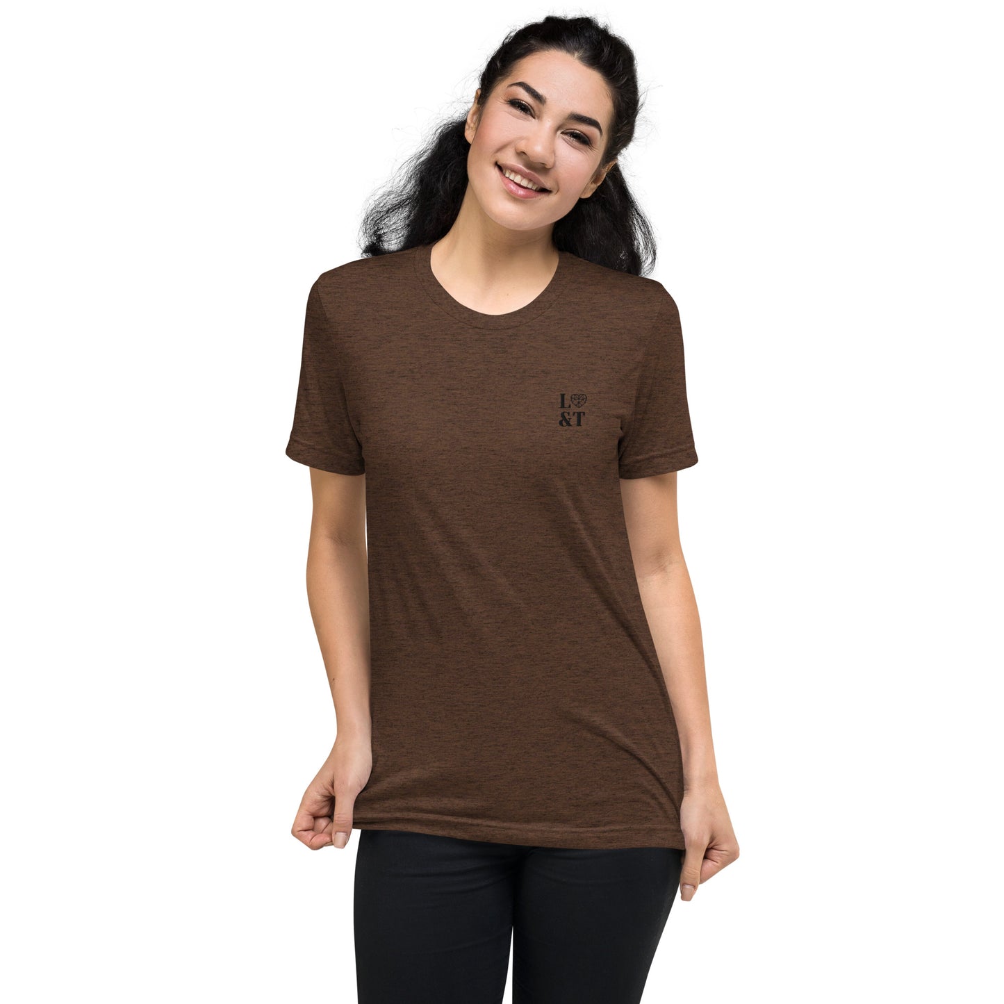L&T Short Sleeve Tri-Blend Embroidered Logo T-Shirt