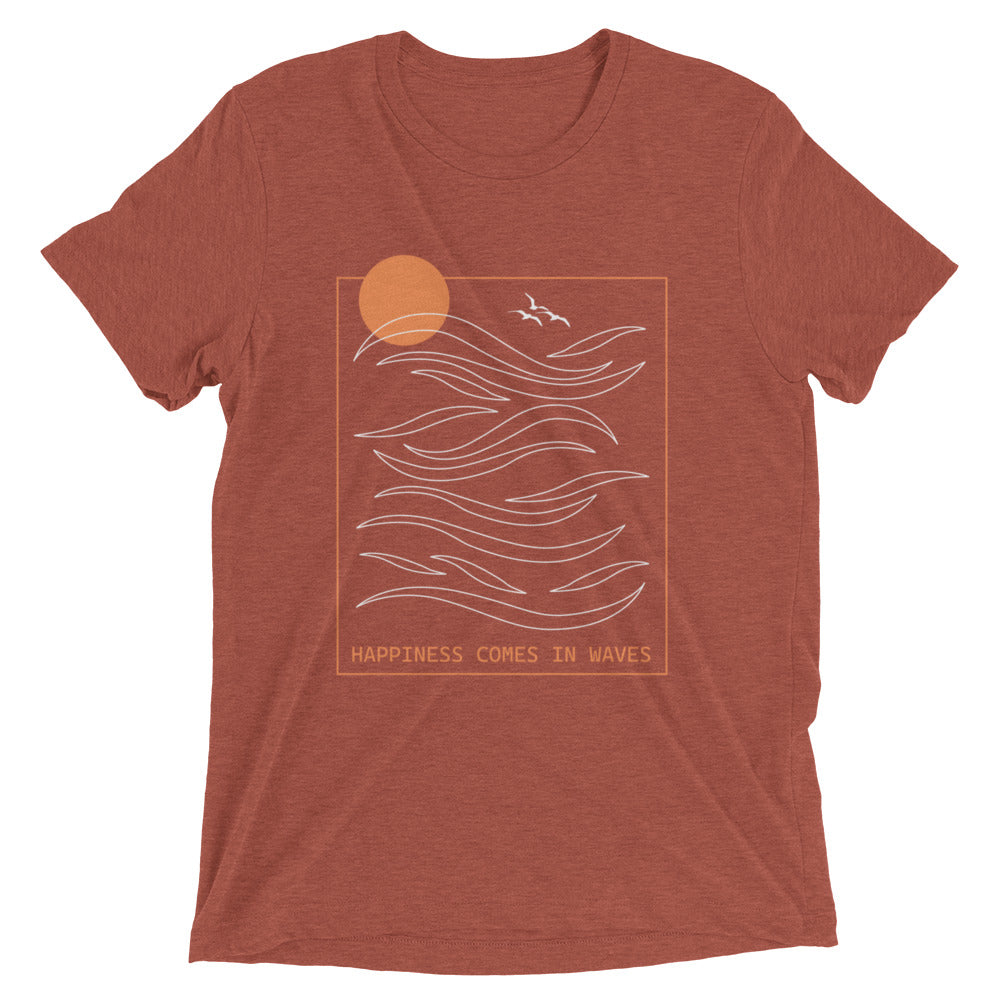 Happiness Comes In Waves Tri-Blend Short Sleeve T-Shirt