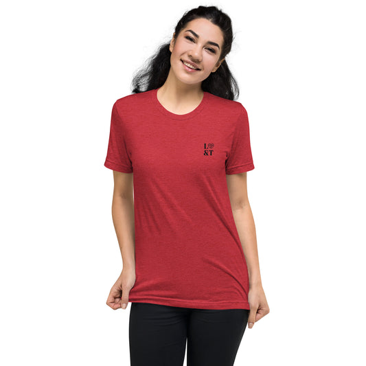 L&T Short Sleeve Tri-Blend Embroidered Logo T-Shirt