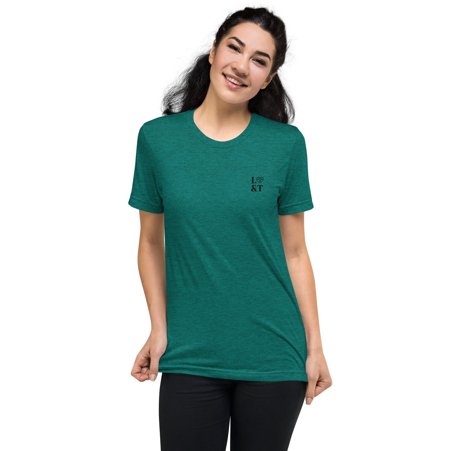 L&T Short Sleeve Tri-Blend Embroidered Logo T-Shirt