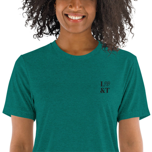 L&T Short Sleeve Tri-Blend Embroidered Logo T-Shirt