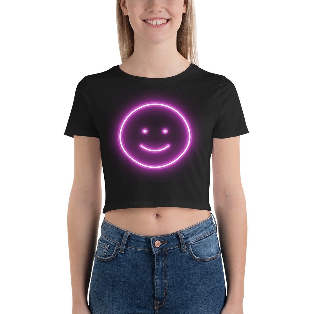 Smiley Face Women’s Crop Tee