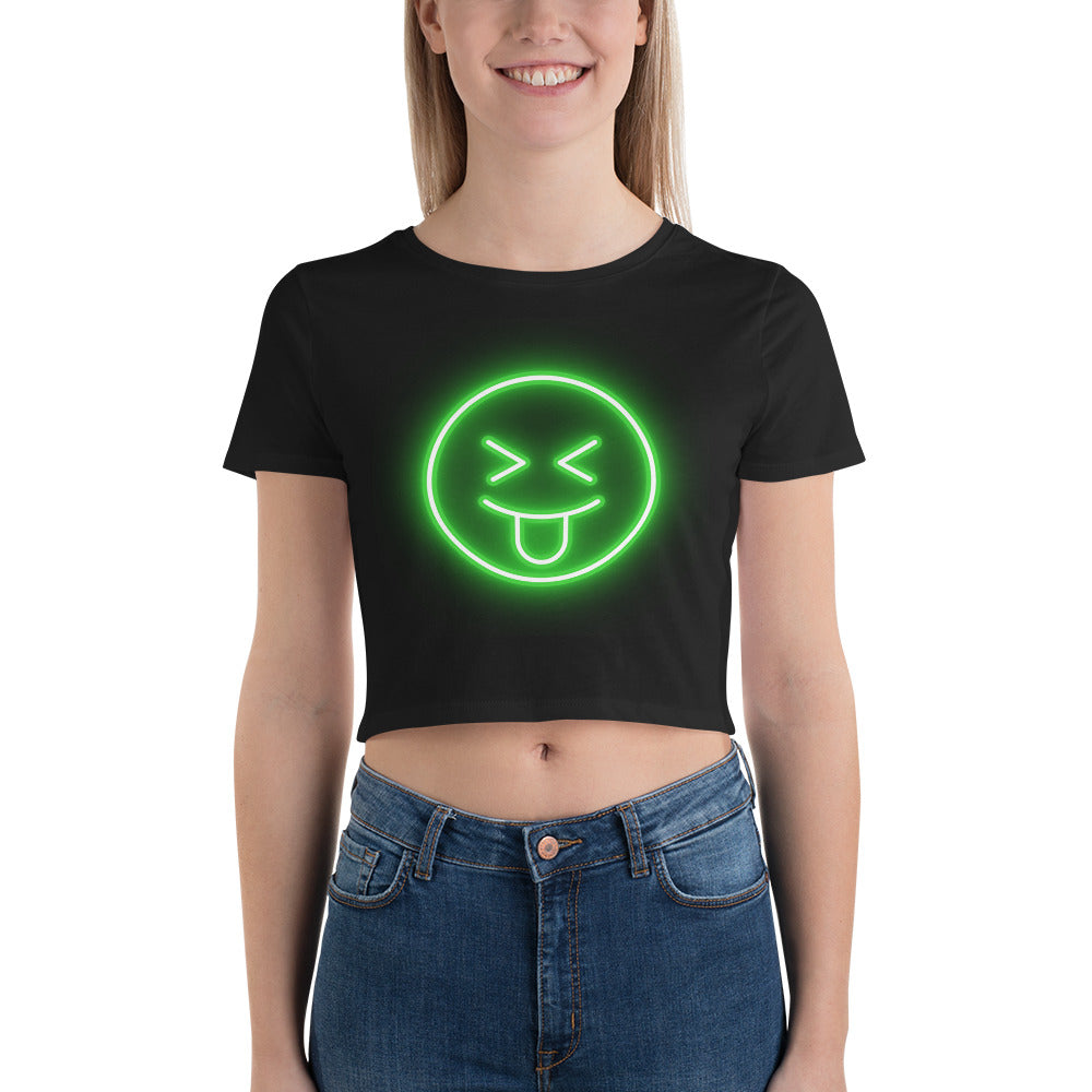 Smiley Face Women’s Crop Tee
