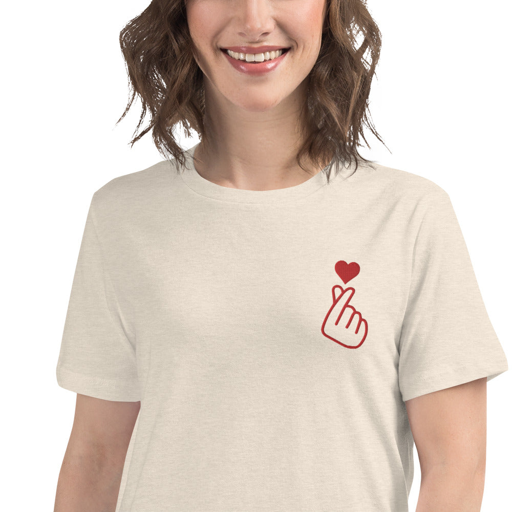 Embroidered Love Women's Relaxed T-Shirt