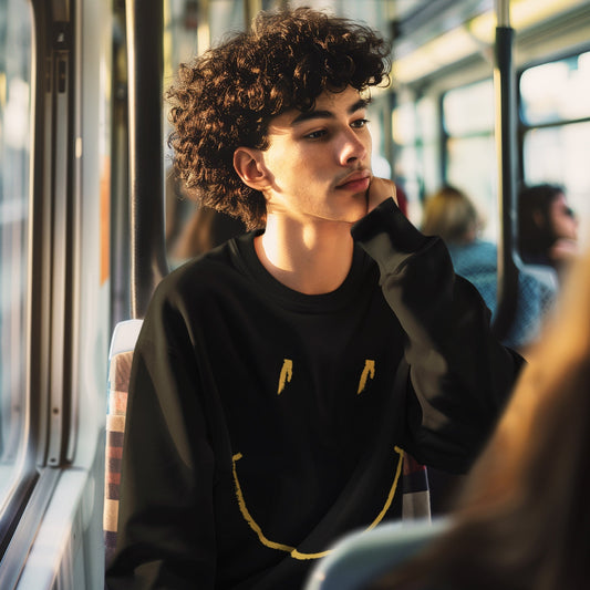 Smiley Face Unisex Fleece Sweatshirt