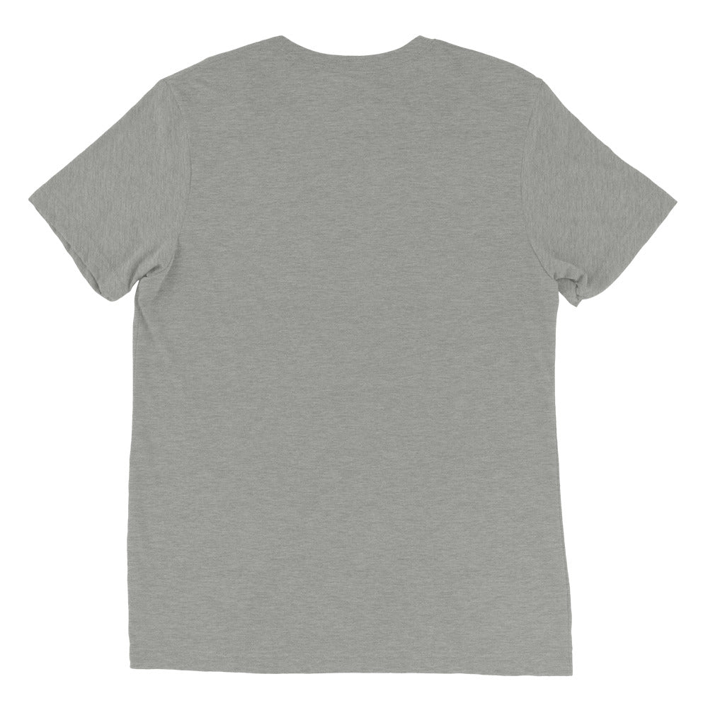 Athletic-Grey-Round-Neck-Unisex-T-Shirt, The tri-blend fabric creates a vintage, fitted look. And extreme durability makes this t-shirt withstand repeated washings and still remain super comfortable.