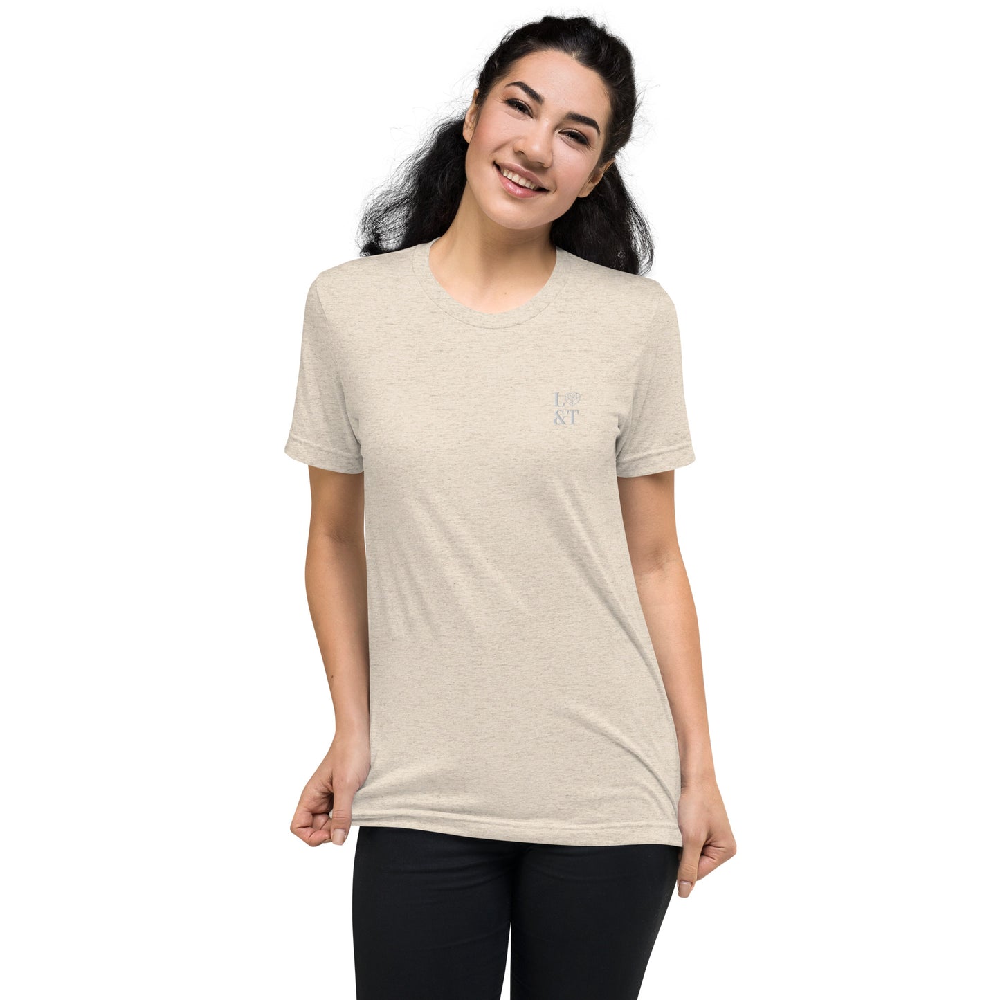L&T Short Sleeve Tri-blend Embroidered Logo T-Shirt