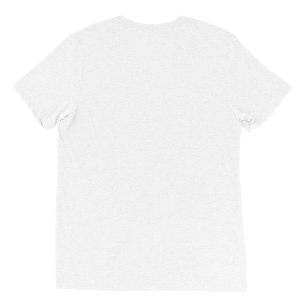 White-Round-Neck-Unisex-T-Shirt, The tri-blend fabric creates a vintage, fitted look. And extreme durability makes this t-shirt withstand repeated washings and still remain super comfortable.