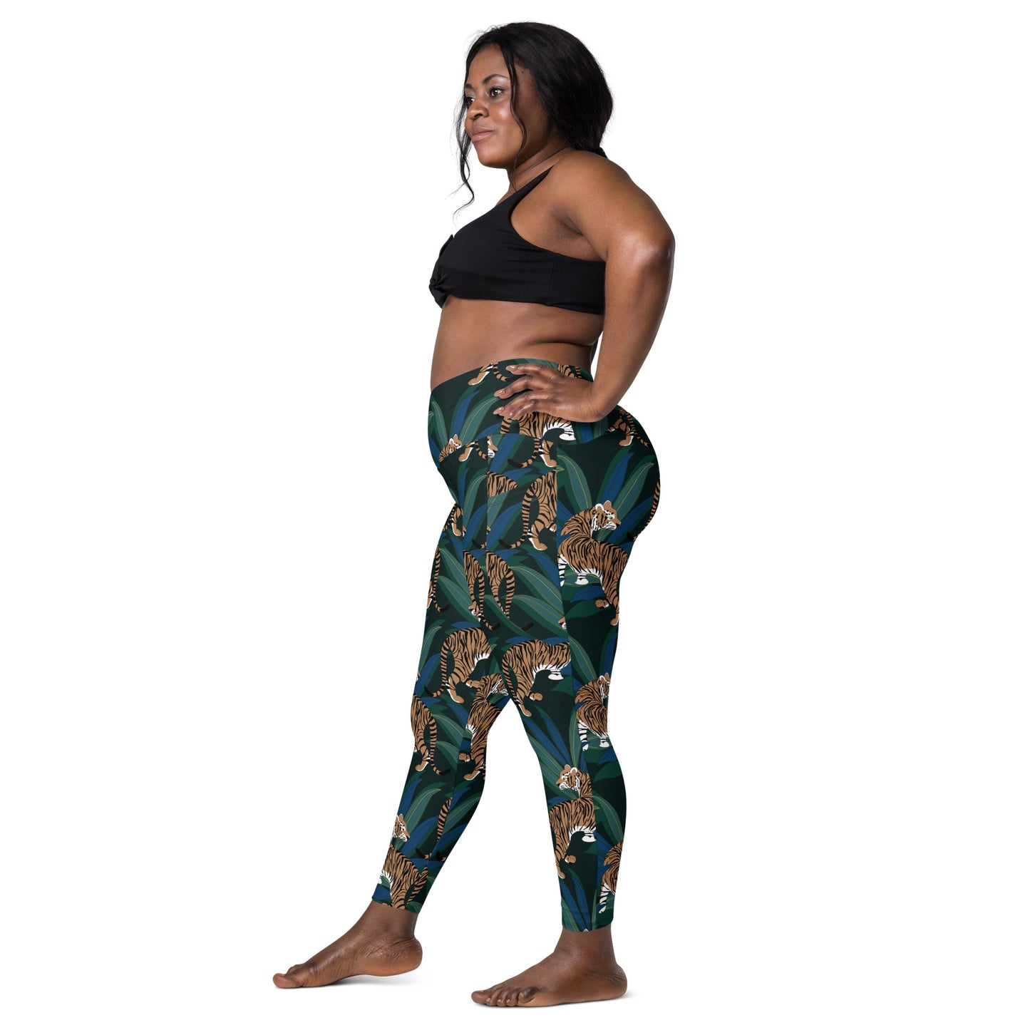Tropic Tiger Crossover Leggings With Pockets