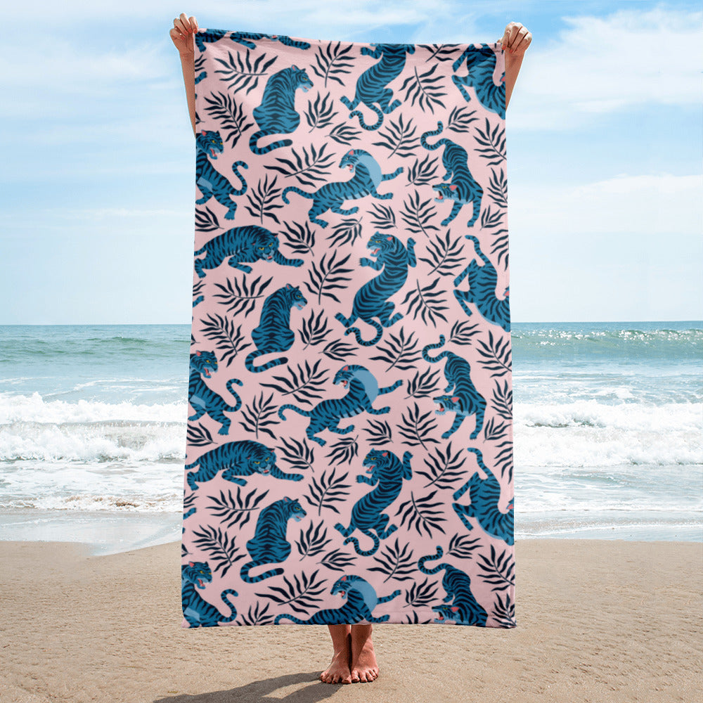 Blue Tiger Beach Towel