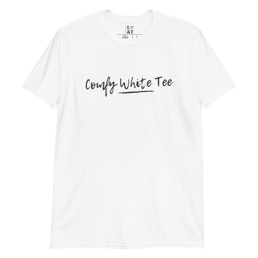 Comfy White Short-Sleeve Unisex Tee