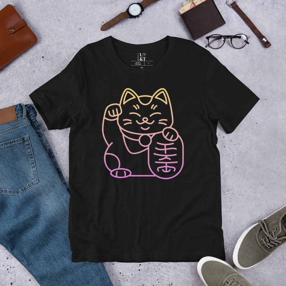 Lucky Cat Short Sleeve Unisex T-Shirt